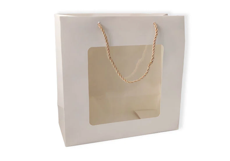Window Opening White Cardboard Tote Bag