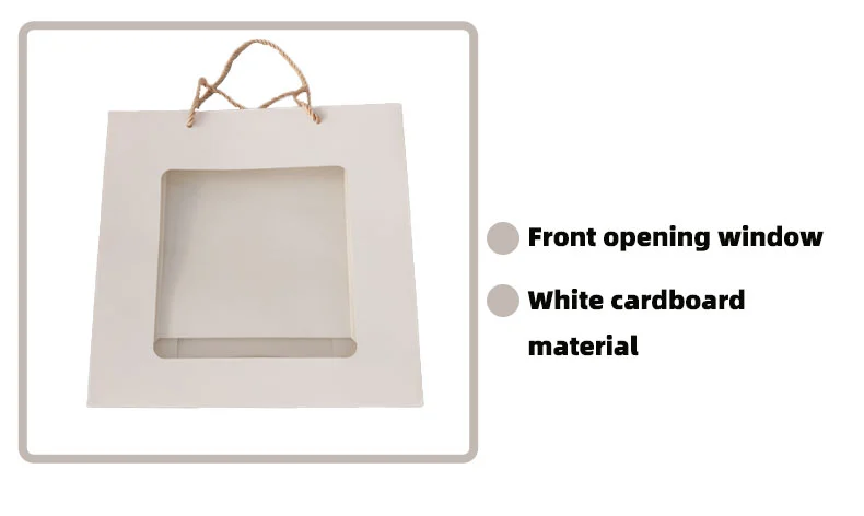 Window Opening White Cardboard Tote Bag